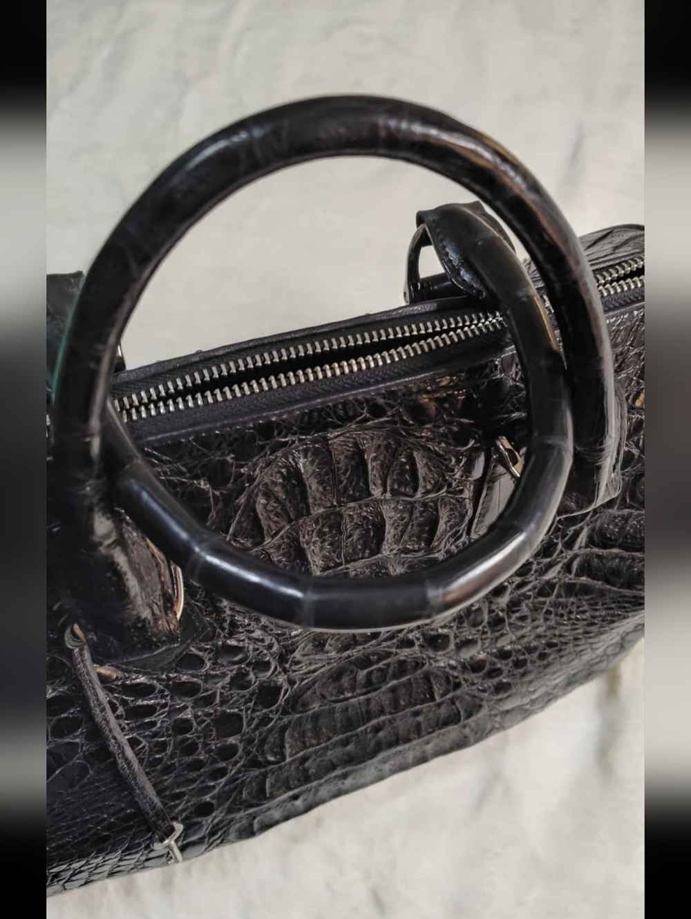 Genuine Crocodile Satchel Bag - Picture 7 of 11